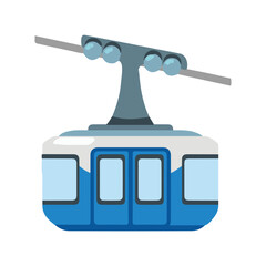 Vector illustration of mountain cable way.
