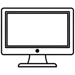 Monitor isolated vector graphic