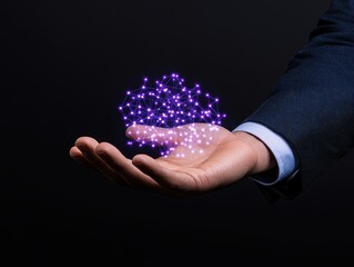 Hand Holding Abstract Network (1)