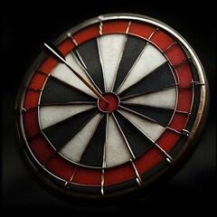 Dart Hitting the Bullseye on a Classic Dartboard for Accuracy