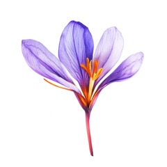Naklejka premium Vibrant Purple Saffron Flower on a Black Background Showcasing Nature's Beauty
