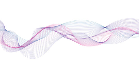 Abstract modern colorful wavy stylized blend liens and technology lines on white background. Blending gradient colors. Digital frequency track equalizer. Vector illustration.