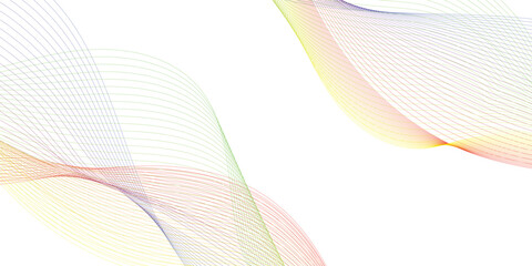 Abstract colorful lines background. Blending gradient colors. Digital frequency track equalizer. Line art. Vector illustration.