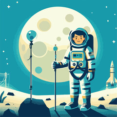 vector image of astronaut in space