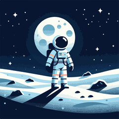 Fototapeta premium vector image of astronaut in space