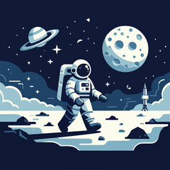 Fototapeta premium vector image of astronaut in space