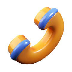 3D Colorful Retro Telephone Receiver Icon

