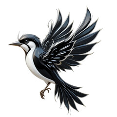 black 3D bird icon