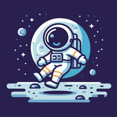 vector image of astronaut in space