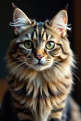 Fototapeta premium Silky, soft cat fur; fine hairs, subtle highlights, white fur, black fur