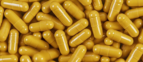 Image of Berberine Supplement Capsules with detailed view and copy space