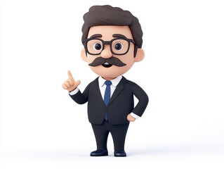 Cartoon Business Person Explaining