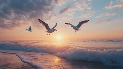 Naklejka premium Laughter Shared On Sunny Seashore High Resolution Picture