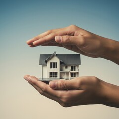 real estate agent holding house