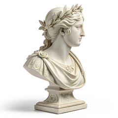 Obraz premium Ancient Greek marble sculpture of a woman's head.