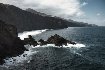 La Palma Coastal Views with Rugged Cliffs and Waves