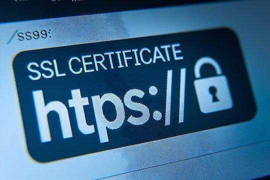 SSL Secure Connection: Close-Up of Browser Window with Lock Icon for HTTPS Encryption and Cybersecurity, ssl lock, ssl padlock, website design, ssl badge, ssl shield, Https, TLS, SSL certificate	