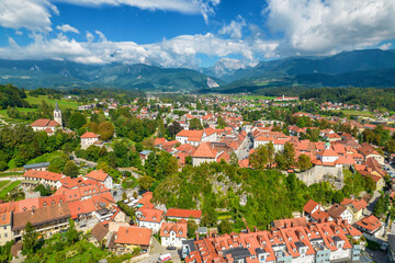 Obraz premium Aerial view of Kamnik city in Slovenia