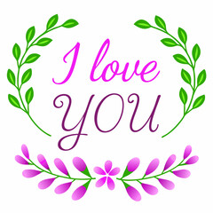 Petals & Promises: I Love You Lettering Design

