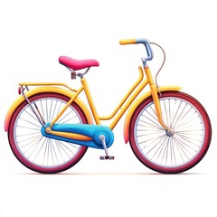 Bicycle icon for healthy lifestyle on white