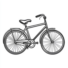 Fototapeta premium Bicycle icon for healthy lifestyle on white