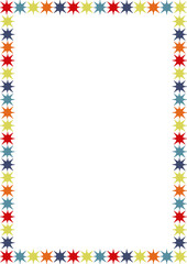 Shining star frame. Bright star template. Frame with empty space for your text