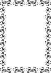 Flourish frame with blossom elements. Trendy graphic template. Cute orchid flower empty frame box