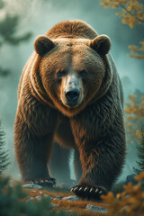Fototapeta premium brown bear in the forest