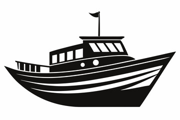 The boat silhouette black vector
