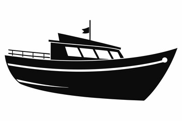 The boat silhouette black vector