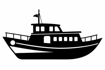 Obraz premium The boat silhouette black vector