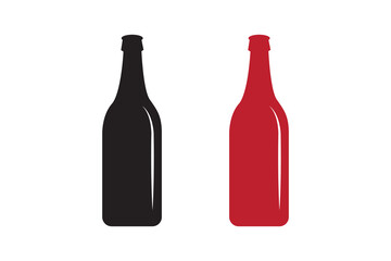 Bottle art silhouettes with white background