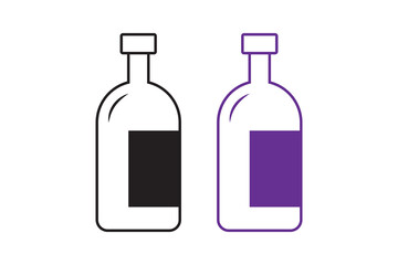 Bottle art silhouettes with white background