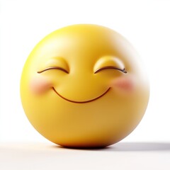Fototapeta premium Calm face emoji with eyes closed and peaceful smile