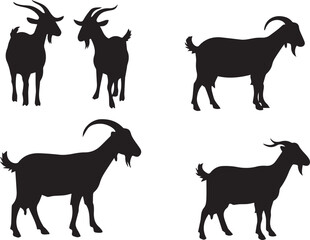 goat silhouettes vector