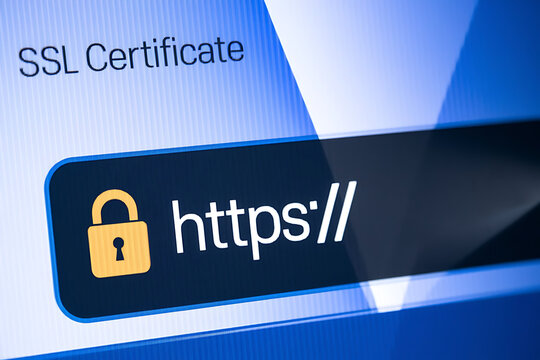SSL Secure Connection: Close-Up of Browser Window with Lock Icon for HTTPS Encryption and Cybersecurity, ssl lock, ssl padlock, website design, ssl badge, ssl shield, Https, TLS, SSL certificate	