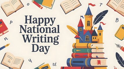 National Writing Day Poster – Celebrate Creativity Through Writing Tools & Typography