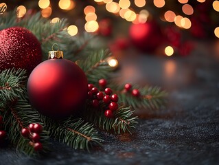 Festive Christmas Tree with Ornaments and Lights