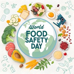World Food Safety Awareness Poster Design – Promoting Safe Food Handling & Hygiene Practices