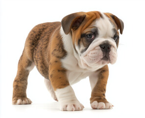Fototapeta premium Bulldog puppy walking towards the camera