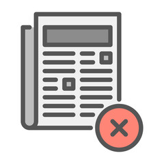 hoax filled outline icon. fake news color line illustration.