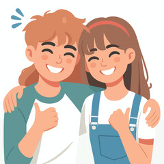 vector image of people embracing happily