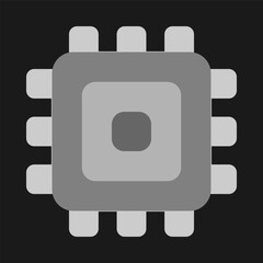 Simple processor vector in flat style. Minimalist and modern illustration design.