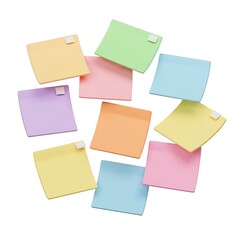 Fototapeta premium 3D cartoon floating pastel notes