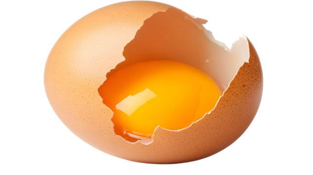 Fresh Organic Egg for Health and Wellness on White Background