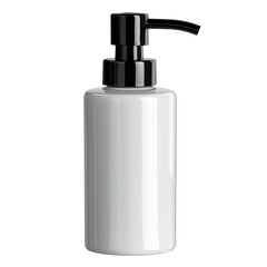 Fototapeta premium Elegant White Pump Bottle for Liquid Products, Ideal for Cosmetics, Skincare, and Home Use, Minimalist Design for Modern Aesthetics