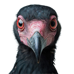 Sturdy vulture png large scavenger bird png bald-headed bird png wildlife predator png bird of prey png perched vulture png strong wings png desert animal png white background image