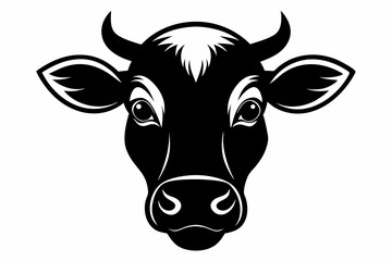 cow face silhouette black vector © MK