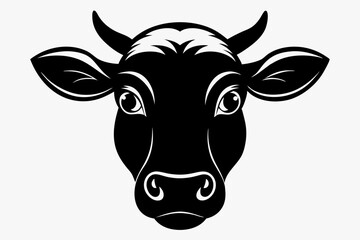 cow face silhouette black vector © MK