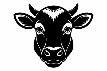 cow face silhouette black vector © MK